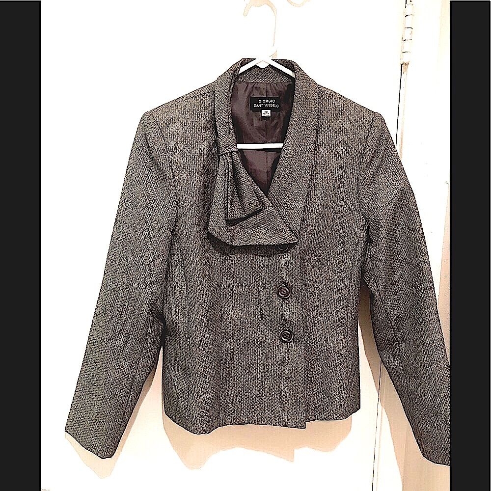 Giorgio Saint’ Angelo vintage gray business jacket/ cropped blazer!